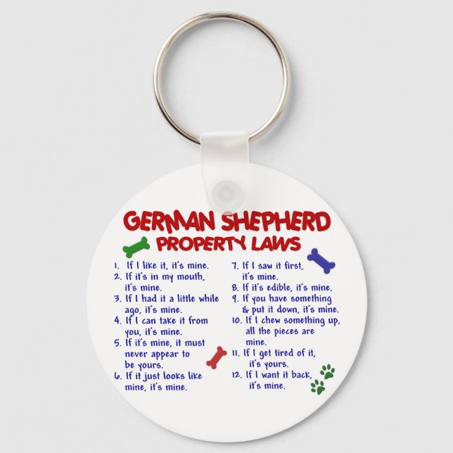 Porte-clés ALLEMAND SHEPHERD Propriété Lois 2 (Recto)