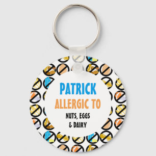 Porte-clés Allergies alimentaires multiples Enfants personnal