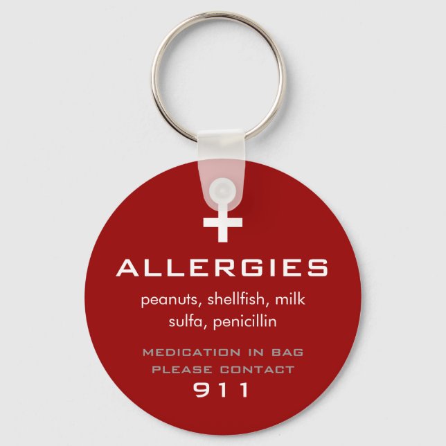 Porte-clés Allergies Porte - clé (Recto)