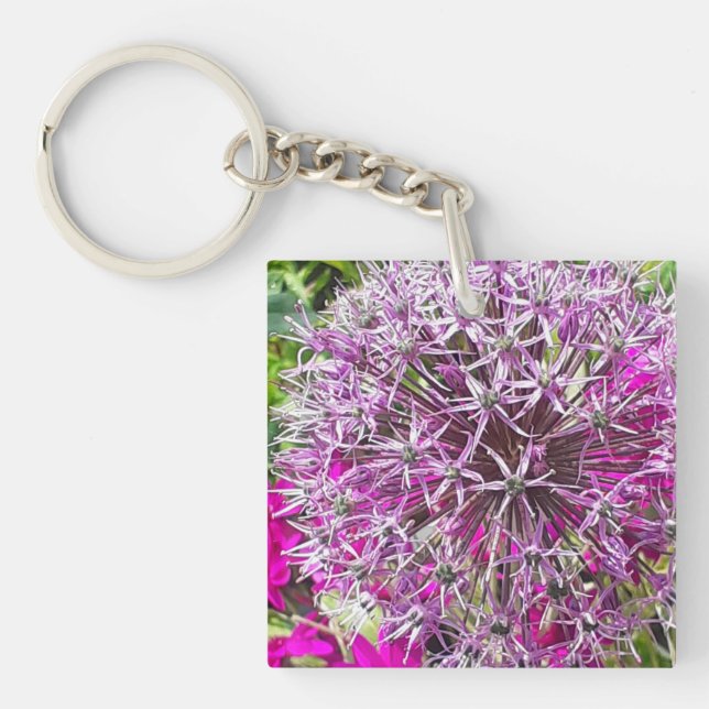 Porte-clés Allium & Fleurs d'été acryliques (Devant)