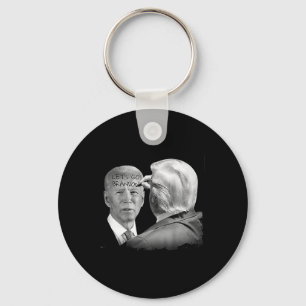 Porte-clés Allons Brandon Trump Écrit Sur Bidens Forehead :