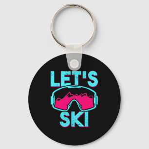 Porte-clés Allons skier, lunettes de ski rétro vintage 80s 90