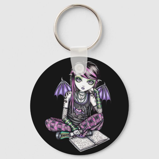 Porte-clés "Ally" Emo School Girl Fairy Art Porte - clé (Recto)