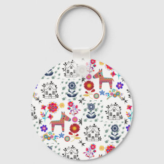 Porte-clés Alpaca Pinata With Blue House and Flowers