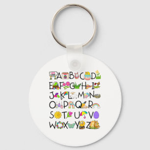 Porte-clés Alphabet mignon drôle de jour de Pâques Œuf Abc Al