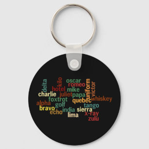 Porte-clés Alphabet phonétique de l'OTAN (Arrière - plan fonc