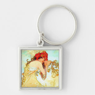 Porte-clés Alphonse Mucha Art Nouveau Été