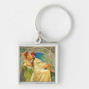 Porte-clés Alphonse Mucha Art Nouveau Princesse Hyacinth