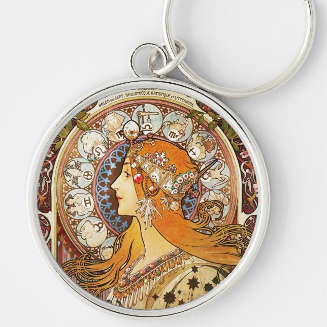 Porte-clés Alphonse Mucha Zodiac (Devant)