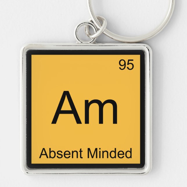 Porte-clés Am - Tee-shirt symbole d'élément de chimie tête en (Devant)