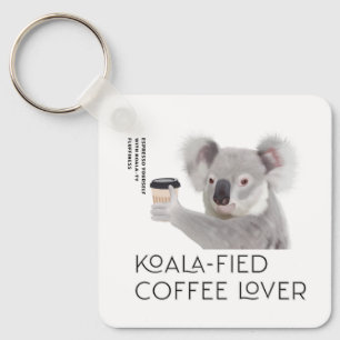 Porte-clés Amateurs de café Fluffy Koala Pun