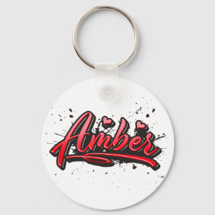 Porte-clés Amber red Heart Graffiti