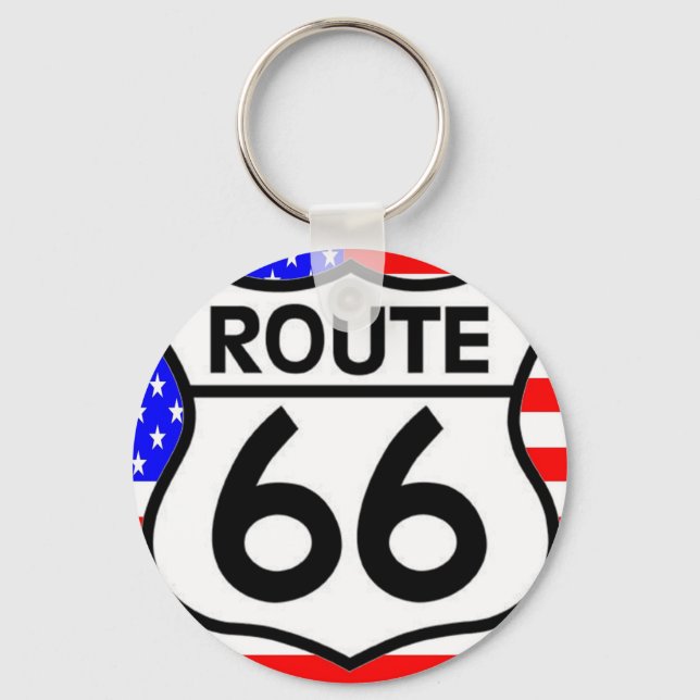Porte-clés American Flag Route 66 Shield Stars & Stripes (Recto)
