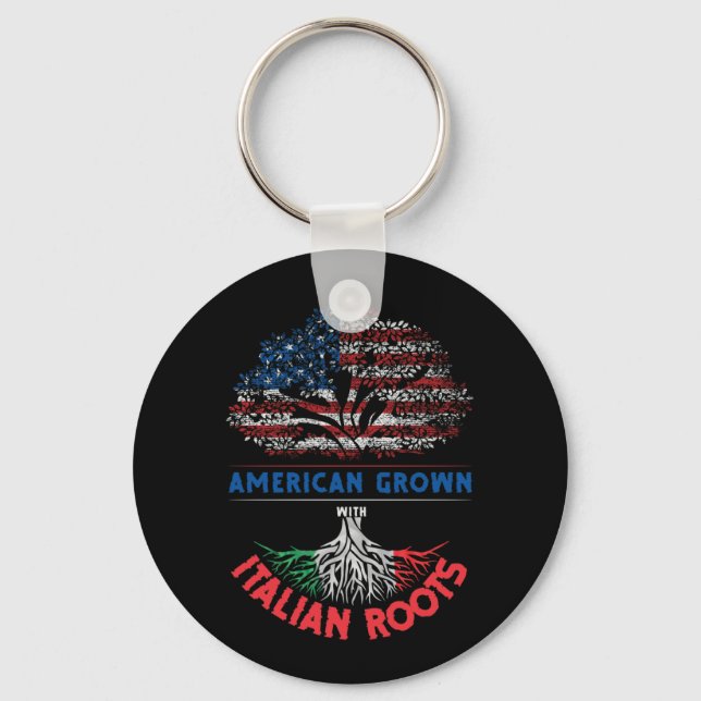 Porte-clés American Gros Italien Racines USA Drapeau Venezuel (Recto)