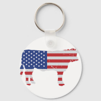 Porte-clés American Meat USA Drapeau BBQ Beef Fier Boucher Co