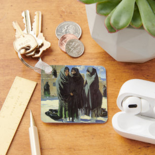 Porte-clés Amérindiens vintages, filles de Taos par Walter Uf