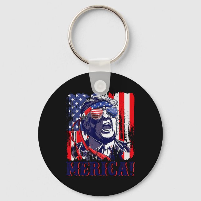 Porte-clés Amérique 4 juillet Drapeau américain Murica Amériq (Recto)