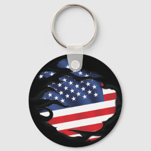 Porte-clés Amérique déchiré le drapeau