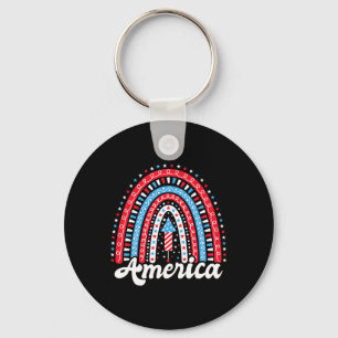 Porte-clés Amérique patriotique Boho Arc-en-ciel 4 juillet In