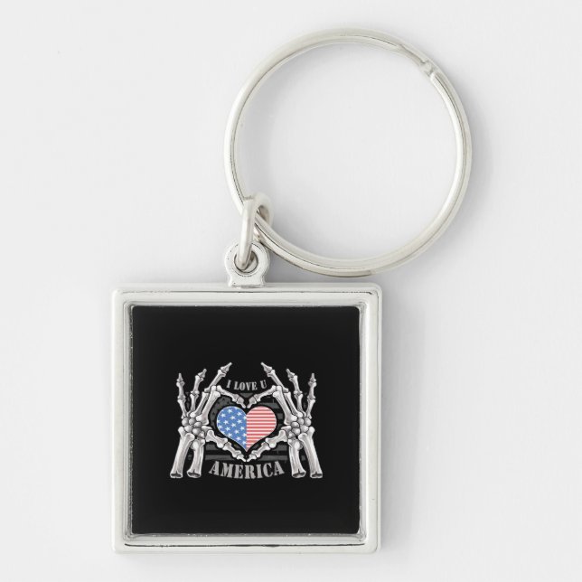 Porte-clés Amérique Skeleton Skin Main Arche Couche modifiabl (Devant)