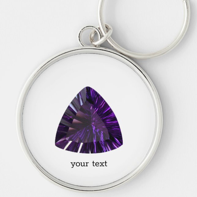 Porte-clés Amethyst Gemstone, Février Birthstone, Purple (Devant)