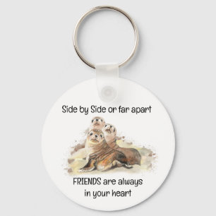 Porte-clés Amis dans votre coeur Citation Raccoon Humour anim