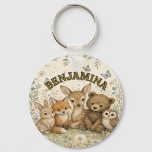 Porte-clés Amis de la forêt de bois sur mesure inspirés de la