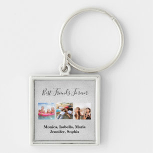 Porte-clés Amis pour toujours BFF photos en argent