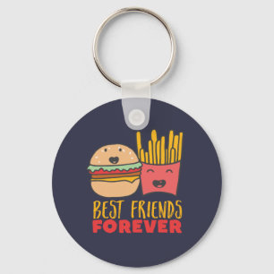 Porte-clés Amitié Burger et Fries Meilleurs amis pour toujour