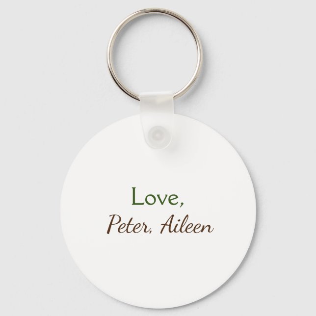 Porte-clés amour ajouter un nom simple texte modifiable minim (Recto)