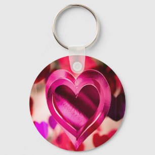 Porte-clés Amour Coeur rose Valentines Jour Anniversaire