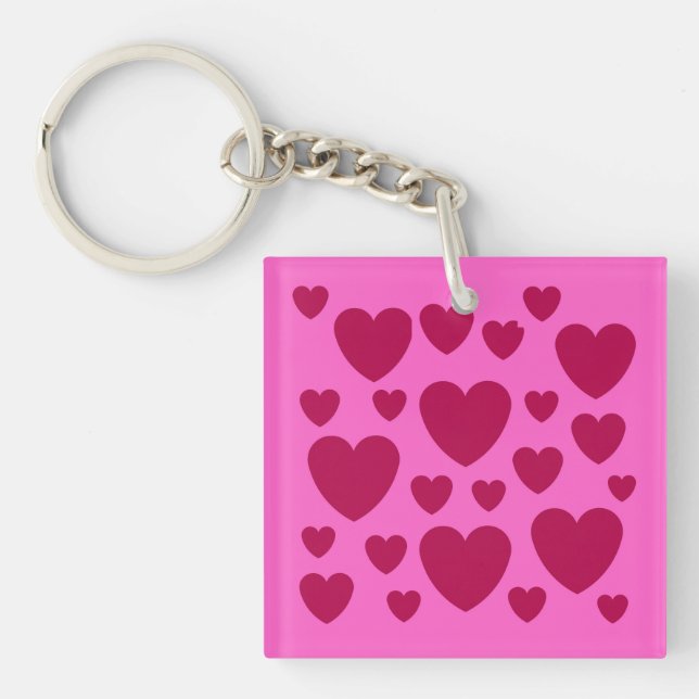 PORTE-CLÉS AMOUR COEUR VALENTINE CADEAU PETITE AMIE, FEMME, A (Devant)
