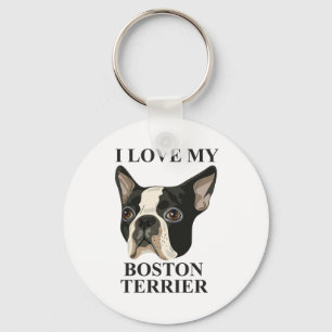 Porte-clés Amour de Boston Terrier