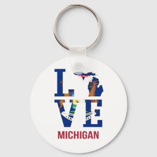 Porte-clés Amour de l'état du Michigan
