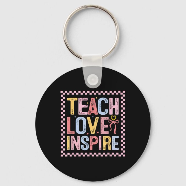 Porte-clés Amour Drôle Enseigner Inspirer Enseignant Premier  (Recto)
