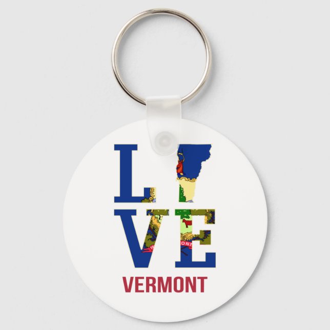 Porte-clés Amour du drapeau du Vermont (Recto)
