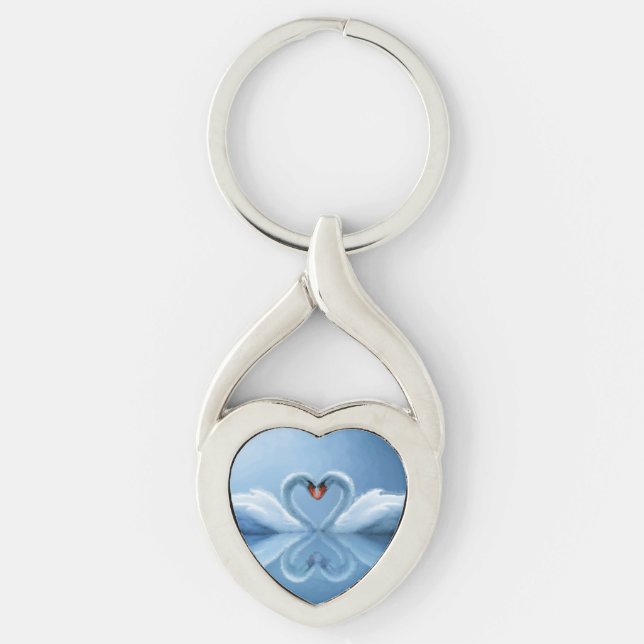 Porte-clés Amour éternel de cygne (Devant)