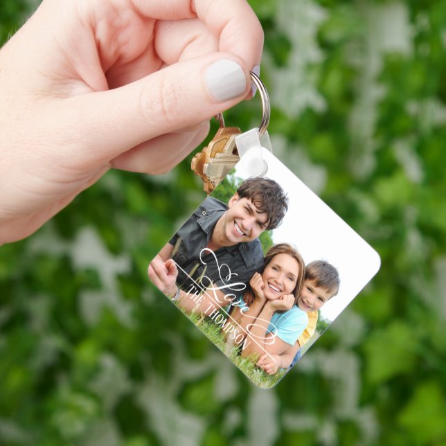 Porte-clés Amour Famille élégante Photo Personnalisée Élégant (main)