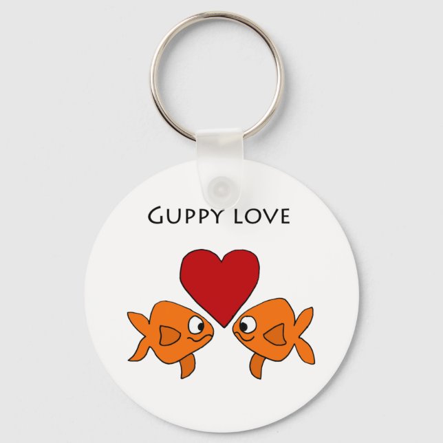 Porte-clés Amour Guppy drôle Design (Recto)