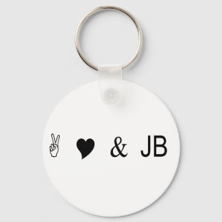 Porte-clés amour pour la paix et jb
