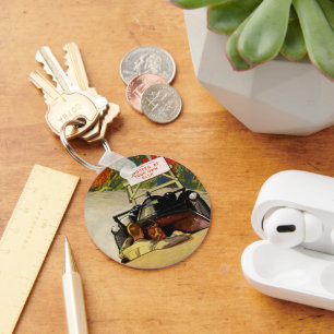 Porte-clés Amour Vintage, Route Fermée Procédez à Vos Propres