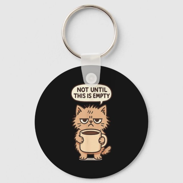 Porte-clés Amoureux De Café Grumpy Chat Pas De Matin Personne (Recto)