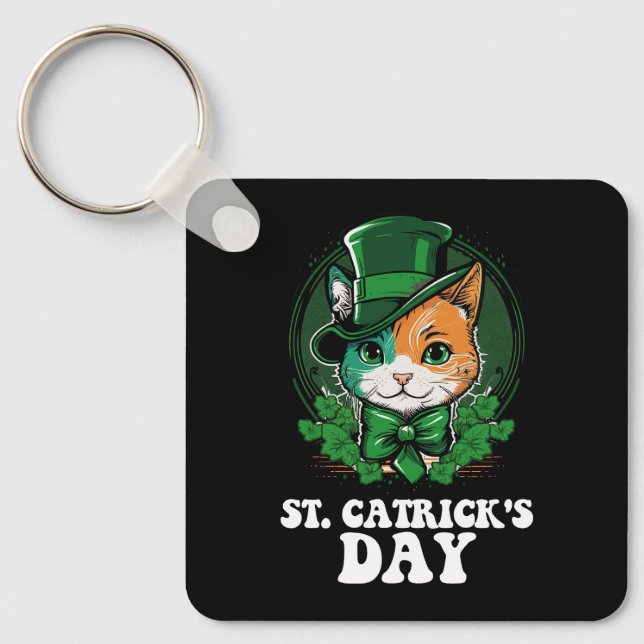Porte-clés Amoureux de les chats de la Saint-Patrick (Recto)