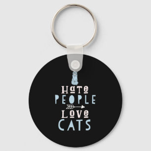 Porte-clés Amoureux des chats I Love Chats Et Personnes