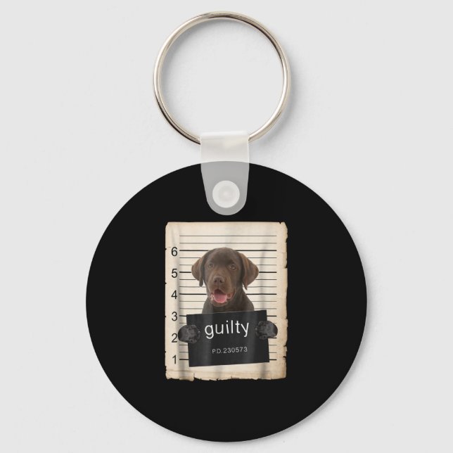 Porte-clés Amoureux des chiens | Chocolat de culpabilité Labr (Recto)