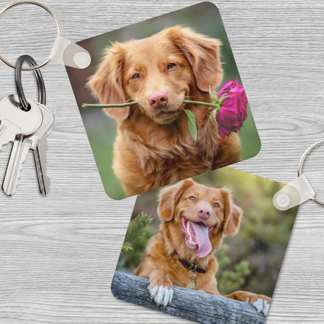 Porte-clés Amoureux des chiens personnalisé Keepsaké Pet Phot (Personalized Dog Lover Keepsake Pet Photo keychain)