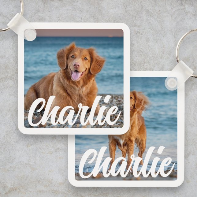 Porte-clés Amoureux des chiens Photo Cute Personnalisé Garde- (Créateur téléchargé)