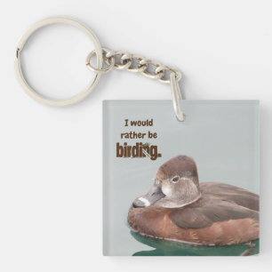 Porte-clés Amoureux des oiseaux Femme Flottant canard Photo O