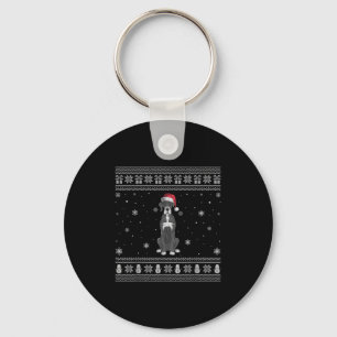 Porte-clés Amoureux du Grand Danois Hommes Femmes Santa Noël 