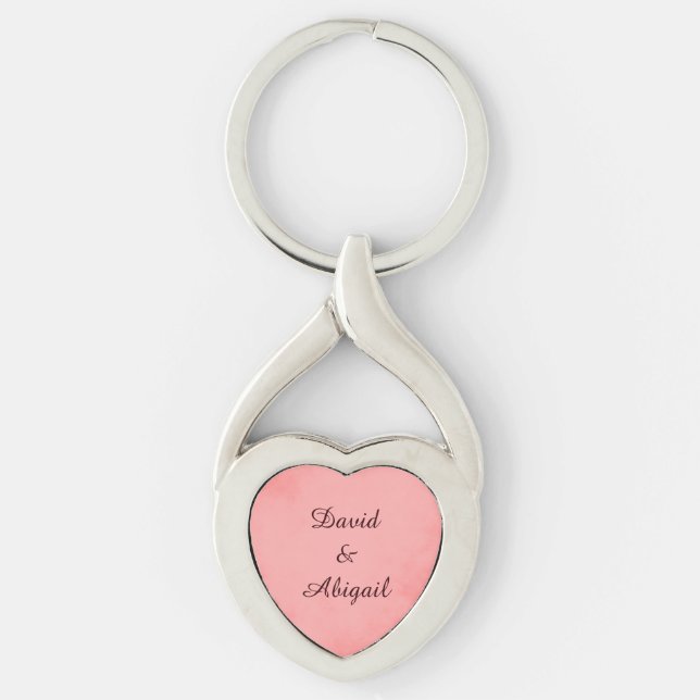 Porte-clés Amoureux Parchemin rose (Devant)